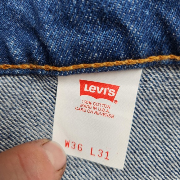 Vintage Levis 517‎ Jeans Mens 36x31 Blue Denim Bootcut Made USA Orange Tab 90s - Picture 8 of 15